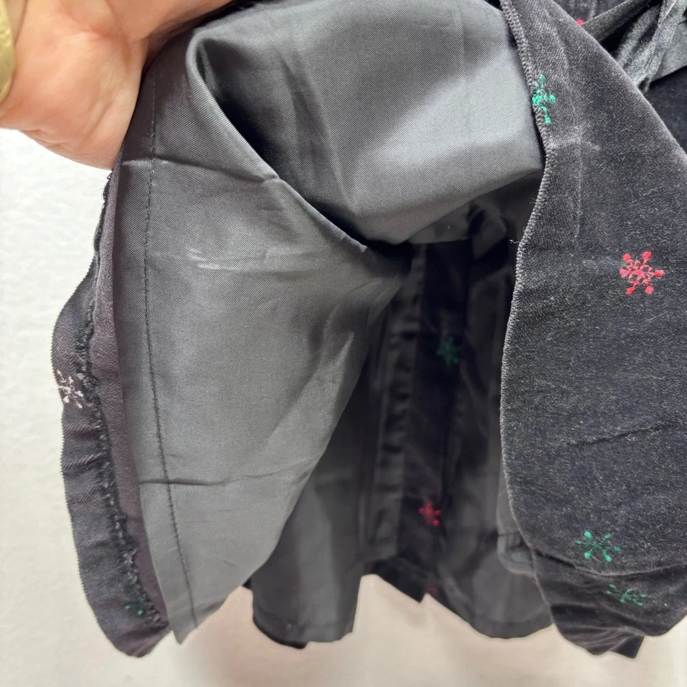 OshKosh Black Velvet Snowflake‎ Dress Girls 24 Months Holiday Christmas Party